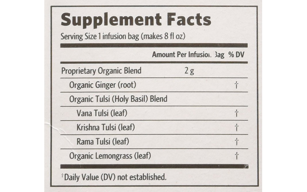 Organic India Tulsi Holy Basil Lemon Ginger   Box  36 grams